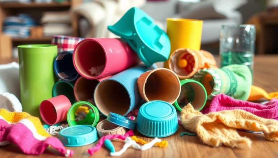 materiales reciclables para juguetes DIY